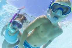 Bestway Crusader Dark Blue Unisex Youth Snorkel Set With Fins, Ages 7+ Shop