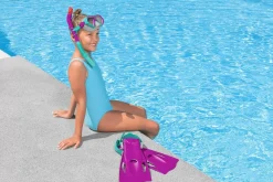 Bestway ® Crusader Youth Snorkel Set With Fins, Pink Ages 7+ Online