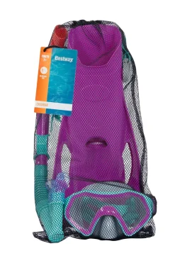 Bestway ® Crusader Youth Snorkel Set With Fins, Pink Ages 7+ Online