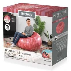 Bestway Inflate-A-Chair Inflatable Chair, Red New