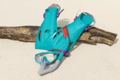 Bestway Spark Wave Teal Unisex Adult Snorkel Set With Fins, Ages 14+ Fashion