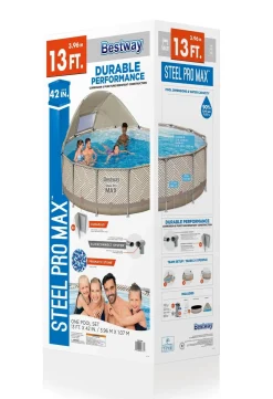 Bestway Steel Pro Max 13' X 42 Round Above Ground Pool Set With Canopy Flash Sale