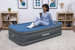 Bestway Tough Guard Air Mattress Twin 18 With Built-In Ac Pump And Antimicrobial Coating Cheap