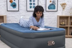 Bestway Tough Guard Air Mattress Twin 18 With Built-In Ac Pump And Antimicrobial Coating Cheap