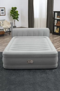 Bestway Tritech Air Mattress Queen 18" With Headboard, Built-In Ac Pump And Antimicrobial Coating Sale
