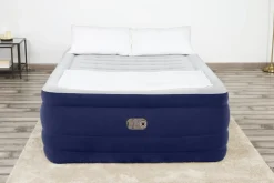 Bestway Tritech Air Mattress Queen 24 With Built-In Ac Pump Included And Antimicrobial Coating Sale