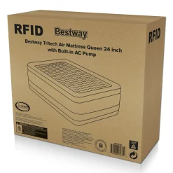 Bestway Tritech Air Mattress Queen 24 With Built-In Ac Pump Included And Antimicrobial Coating Sale