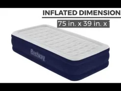 Bestway Tritech Air Mattress Twin 15 With Built-In Ac Pump Included And Antimicrobial Coating Sale