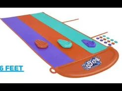 Bestway H2Ogo! 16' Triple Water Slide With Sponge Soakers Toys And Three Riders Outlet