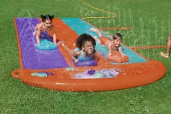 Bestway H2Ogo! 16' Triple Water Slide With Sponge Soakers Toys And Three Riders Outlet