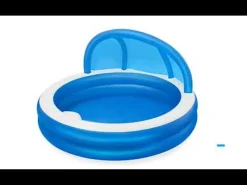 Bestway H2Ogo! 7'11 X 55 Summer Days Inflatable Round Kiddie Pool With Uv Careful Sunshade Sale