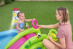 Bestway H2Ogo! Little Astronaut Square Inflatable Kiddie Pool Play Center With Slide Outlet