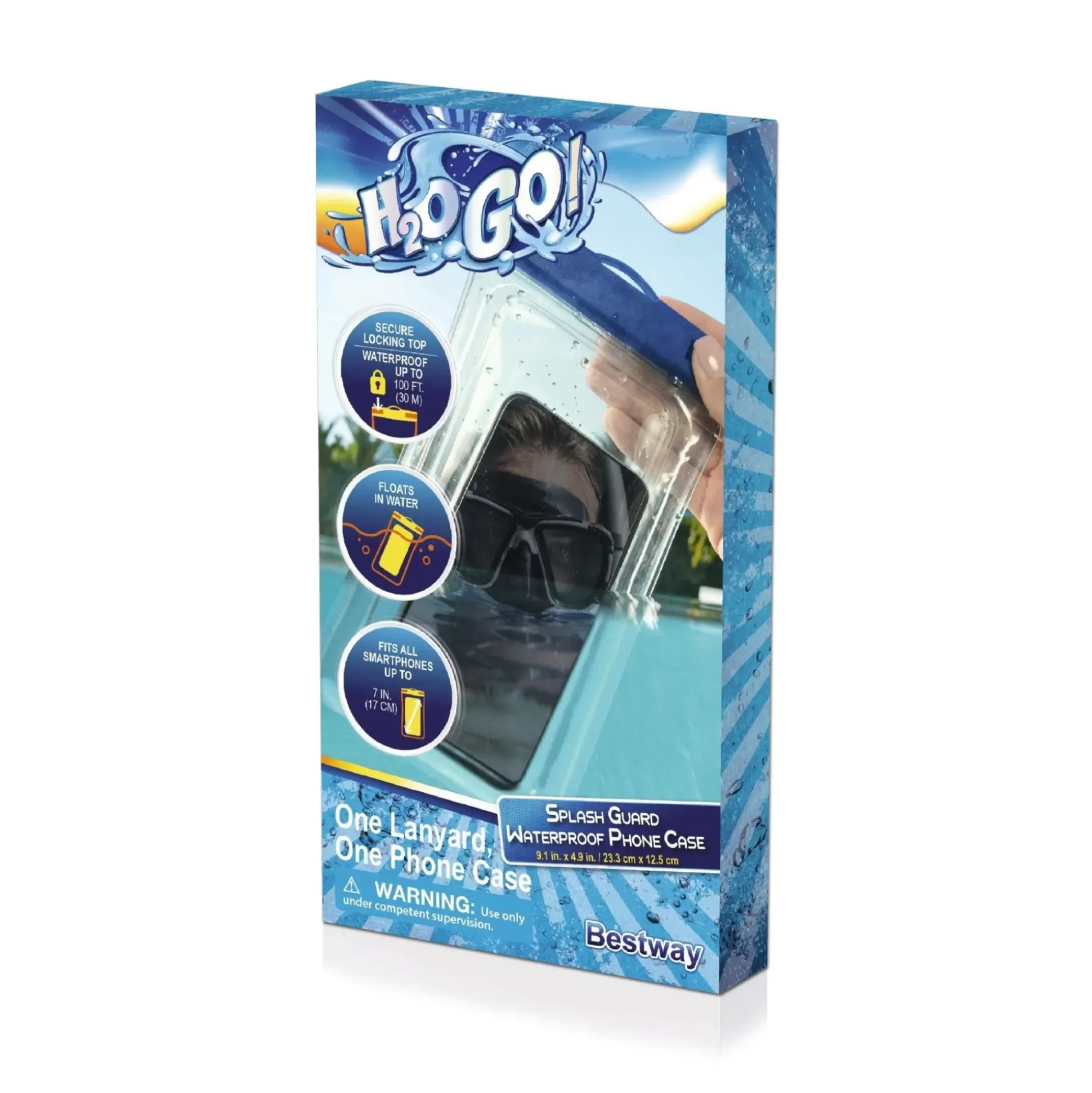 Bestway H2Ogo! Splash Guard Waterproof Smart Phone Case, Most Iphone/ Samsung/ Android Phones Up To 7" Long Sale
