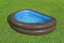 Bestway H2Ogo! Truprint Wicker 7'7 X 70 X 21 Soft Sided Inflatable Family Kiddie Pool Clearance