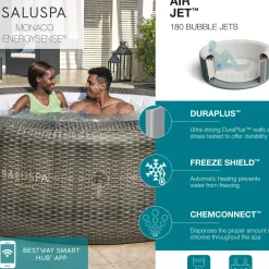 Bestway Saluspa Monaco Energysense Smart Signature Airjet Inflatable Hot Tub With App-Control 5-7 Person Discount